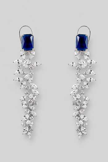 Zevar By Geeta Sapphire Stone Embellished Dangler Earrings 