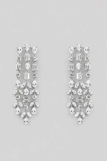 Zevar By Geeta Faux Diamond Embellished Dangler Earrings 