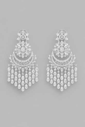 Zevar By Geeta Faux Diamond Studded Earrings 