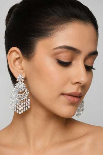 Zevar By Geeta Faux Diamond Studded Earrings 