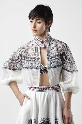 Limerick By Abirr N' Nanki Dallis Striped Print Jacket 