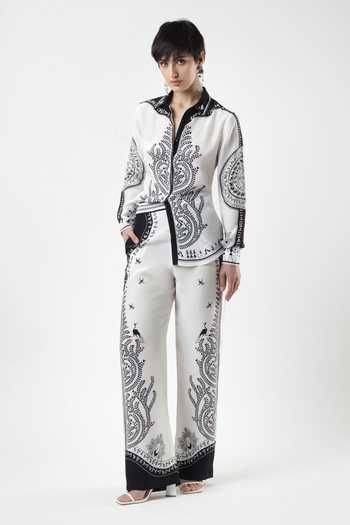 Limerick By Abirr N' Nanki Black Crepe Collared Neck, Eller Talesa Embroidered Shirt Online at Aza Fashions Limerick By Abirr N' Nanki_Black Crepe Collared Neck, Eller Talesa Embroidered Shirt _Online_at_Aza_Fashions