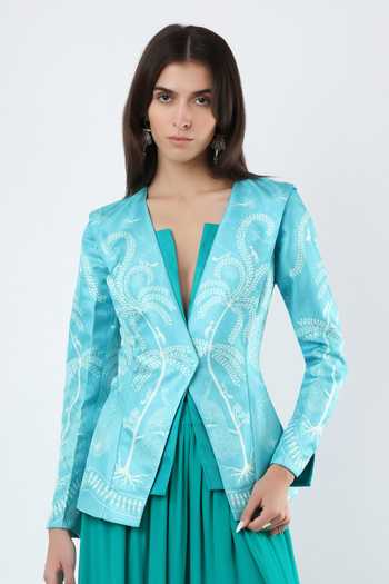 Limerick By Abirr N' Nanki Scallop Textured Pattern Jacket 