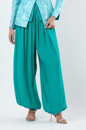 Limerick By Abirr N' Nanki Blue Georgette Sif Draped Pant Online at Aza Fashions Limerick By Abirr N' Nanki_Blue Georgette Sif Draped Pant _Online_at_Aza_Fashions
