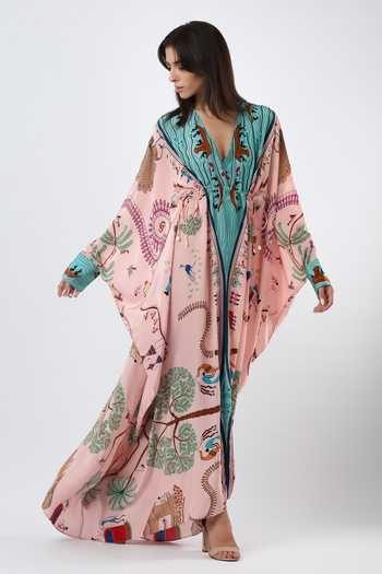 Limerick By Abirr N' Nanki Eira Embroidered & Printed Kaftan