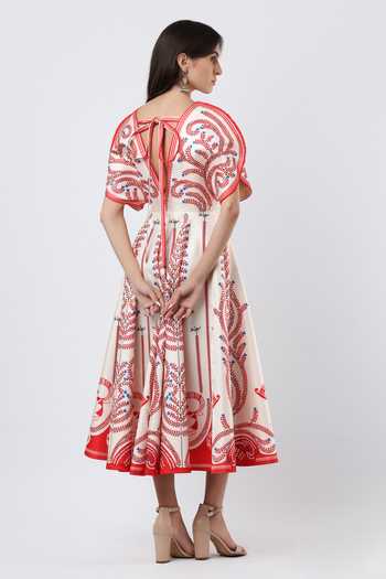 Limerick By Abirr N' Nanki Winslet Embroidered Midi Dress 