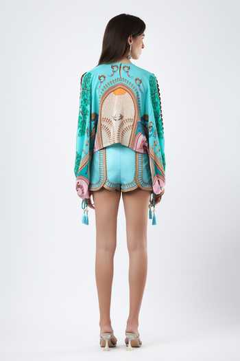 Limerick By Abirr N' Nanki Seol Scallop Print Shorts 