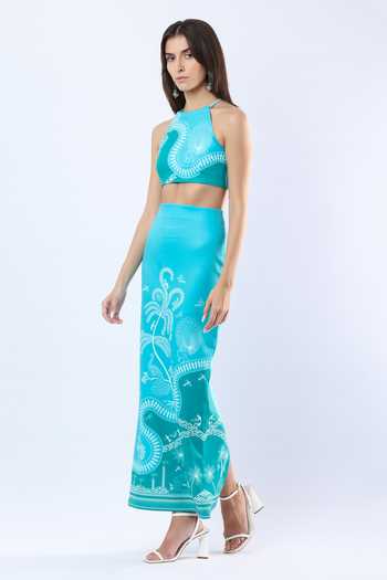 Buy Limerick By Abirr N' Nanki Blue Crepe Halter Neck Albaa Top Online at Aza Fashions Buy_Limerick By Abirr N' Nanki_Blue Crepe Halter Neck Albaa Top _Online_at_Aza_Fashions