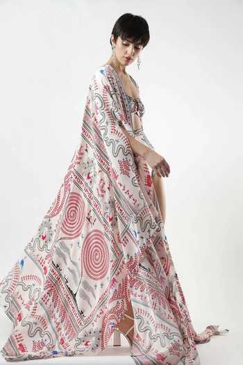 Buy Limerick By Abirr N' Nanki Multi Color Crepe Open Neck Cassia Printed Cape Online at Aza Fashions Buy_Limerick By Abirr N' Nanki_Multi Color Crepe Open Neck Cassia Printed Cape _Online_at_Aza_Fashions