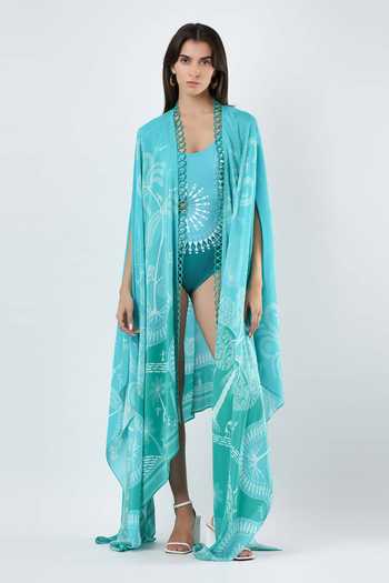 Limerick By Abirr N' Nanki Dona Warli Embroidered Cape