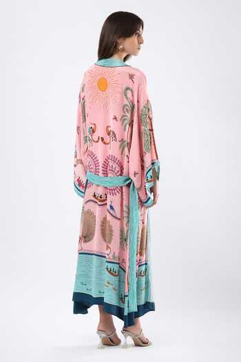 Limerick By Abirr N' Nanki Margarete Embroidered Coverup Kimono 