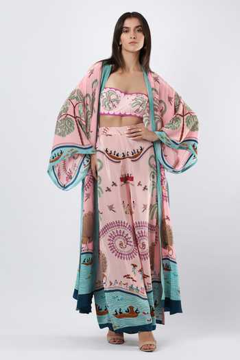 Limerick By Abirr N' Nanki Margarete Embroidered Coverup Kimono 