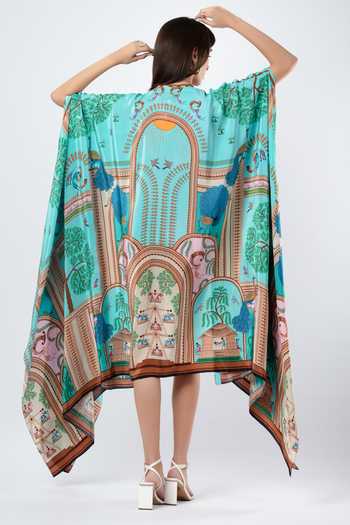 Limerick By Abirr N' Nanki Elish Warli Print Cape