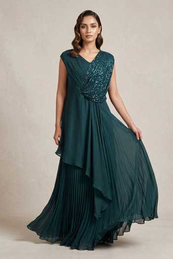 Two Sisters By Gyans Georgette Draped Dress