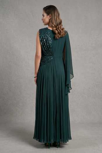 Two Sisters By Gyans Georgette Draped Dress