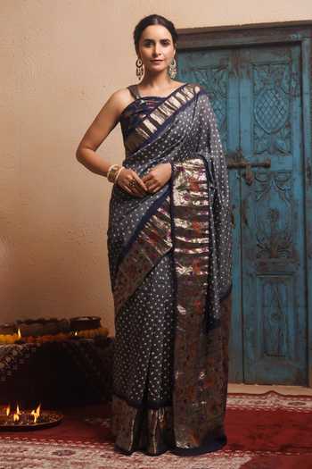 Geroo Jaipur Bandhani Saree Set 