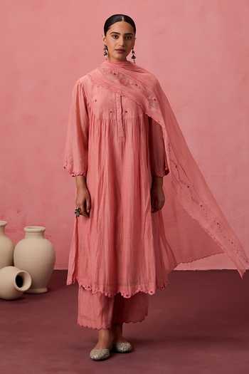 Janki India Placement Embroidered Kurta Set 