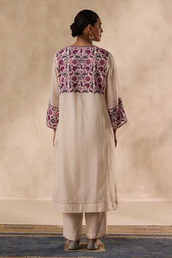 Janki India Floral Embroidered Kurta Set 