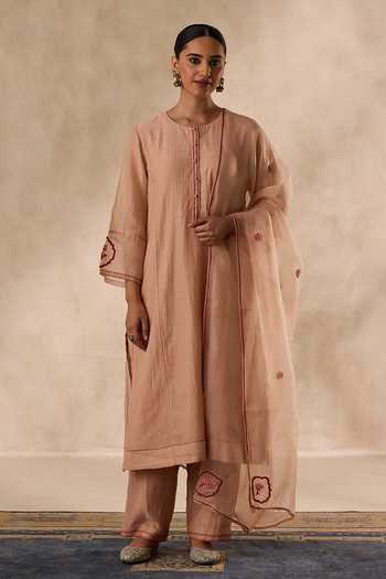 Janki India Resham Embroidered Kurta Pant Set 