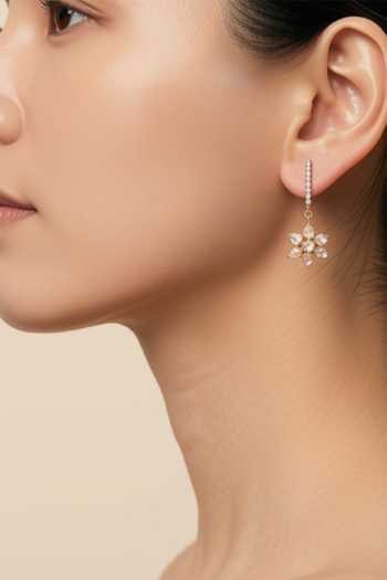 Sica Jewellery Moissanite Polki Jhelum Earrings 