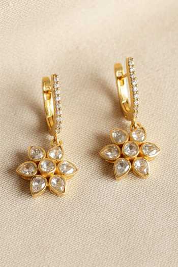 Sica Jewellery_Yellow Moissanite Polki Jhelum Earrings _Online_at_Aza_Fashions