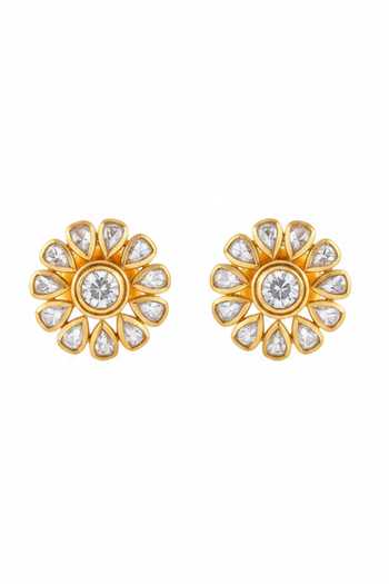 Sica Jewellery Yellow Moissanite Polki Desna Earrings Online at Aza Fashions Sica Jewellery_Yellow Moissanite Polki Desna Earrings _Online_at_Aza_Fashions
