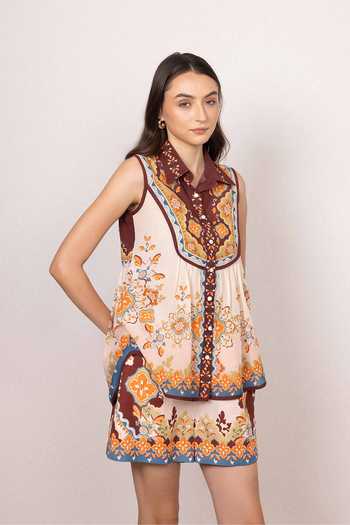RANNA GILL Roux Tapestry Print Shorts 