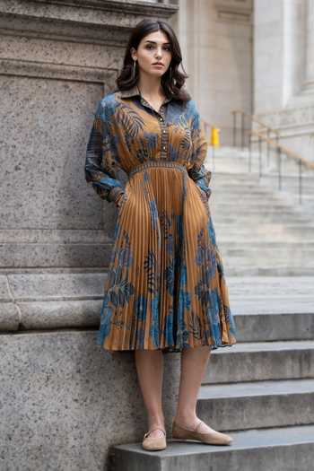 RANNA GILL Cally Jacobean Flower Print Dress