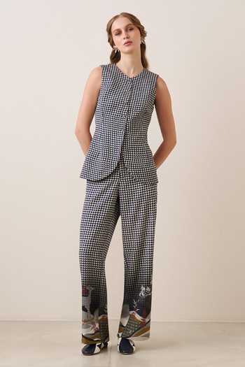 RANNA GILL Noah Houndstooth Pattern Pant