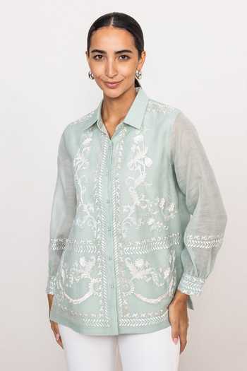 RANNA GILL Seravelle Ornate Linen Shirt