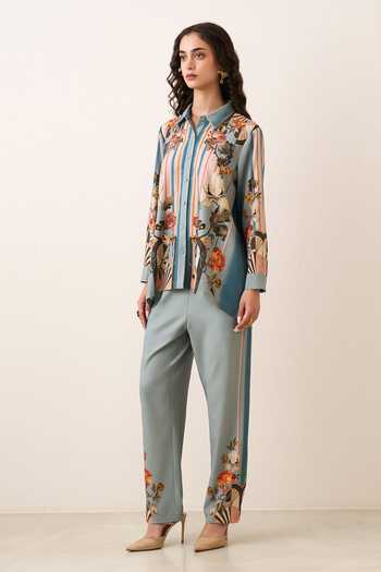 RANNA GILL Aloure Floral Pattern Shirt & Pant Co-ord Set