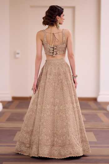 Safaa Badam Katli Woven Lehenga Set 