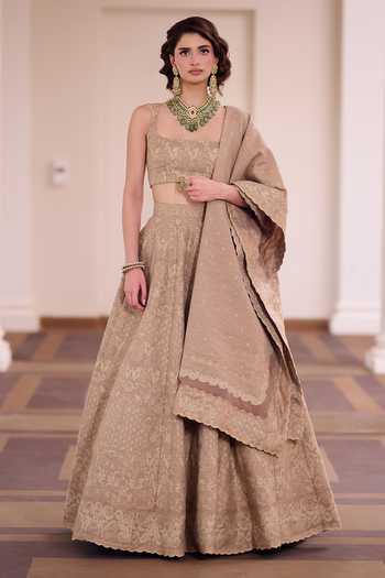 Safaa Badam Katli Woven Lehenga Set 