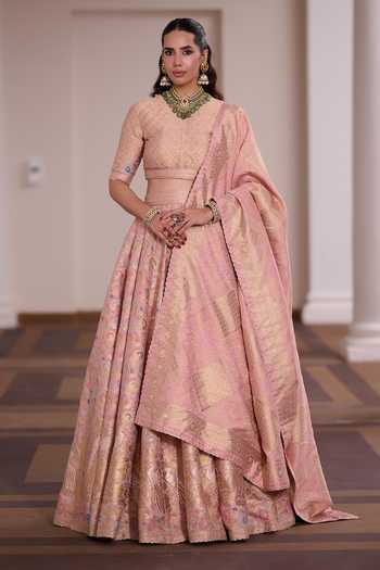 Safaa Pankhuri Rasmalai Woven Lehenga Set