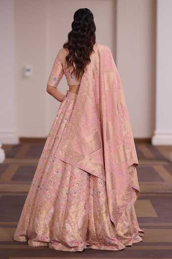 Safaa Pankhuri Rasmalai Woven Lehenga Set