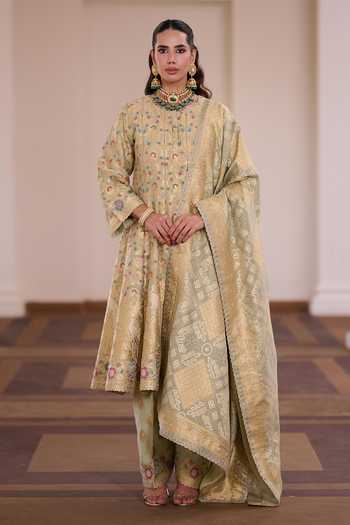 Safaa Pista Chandrakala Meenakari Anarkali Set