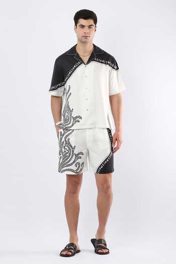 Limerick By Abirr N' Nanki Mace Warli Print Shorts 