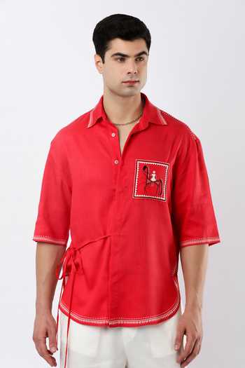 Limerick By Abirr N' Nanki John Textured Linen Shirt 
