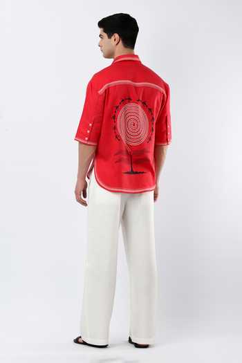 Limerick By Abirr N' Nanki John Textured Linen Shirt 
