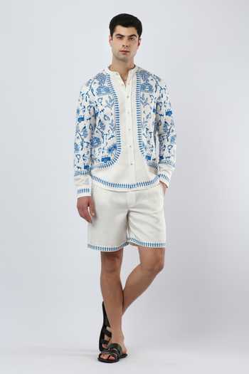 Limerick By Abirr N' Nanki Neo Textured Linen Shorts 