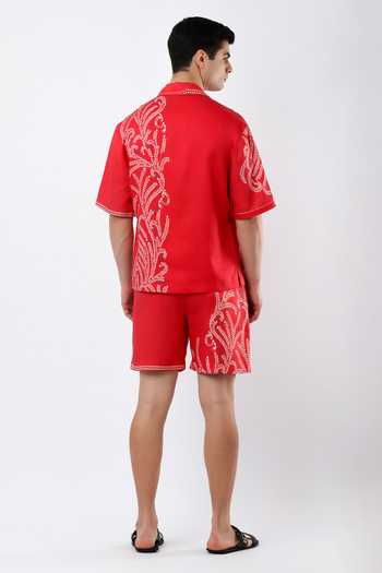 Limerick By Abirr N' Nanki Bud Textured Embroidered Shirt 