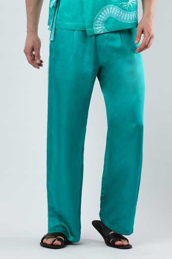 Buy Limerick By Abirr N' Nanki Blue Satin, Linen Luii Pant Online at Aza Fashions Buy_Limerick By Abirr N' Nanki_Blue Satin, Linen Luii Pant _Online_at_Aza_Fashions