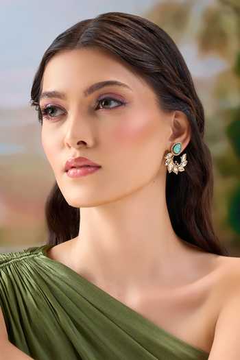 Nazaakat By Samara Singh Spiral Embellished Earrings 