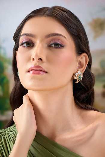 Buy Nazaakat By Samara Singh Green Embellished Stone Earrings Buy_Nazaakat By Samara Singh_Green Embellished Stone Earrings