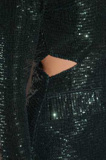 Buy B'Infinite Green Lycra Sequins Dazzling Tapered Trouser For Kids Buy_B'Infinite_Green Lycra Sequins Dazzling Tapered Trouser For Kids