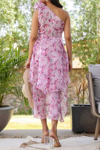B'Infinite Floral Organza One Shoulder Dress For Kids