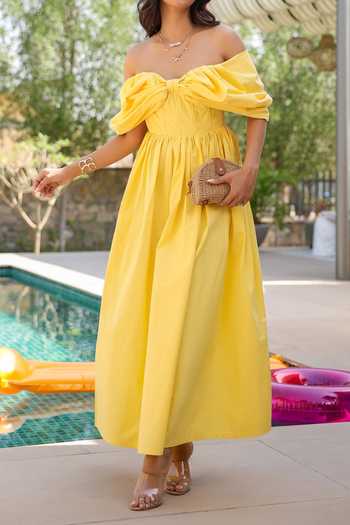 Buy B'Infinite Yellow Cotton Maxi Dress For Kids Buy_B'Infinite_Yellow Cotton Maxi Dress For Kids