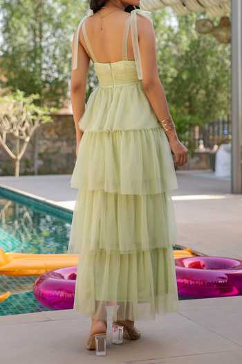 B'Infinite Tiered Net Maxi Dress For Kids