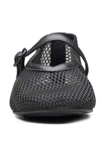 Dang Shoes Black Alma Synthetic Mesh Ballerinas at Aza Fashions Dang Shoes_Black Alma Synthetic Mesh Ballerinas _at_Aza_Fashions