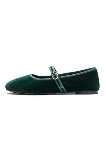 Dang Shoes Emerald Green Velveteen Synthetic Ballerinas Online at Aza Fashions Dang Shoes_Emerald Green Velveteen Synthetic Ballerinas _Online_at_Aza_Fashions